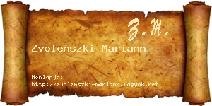 Zvolenszki Mariann névjegykártya